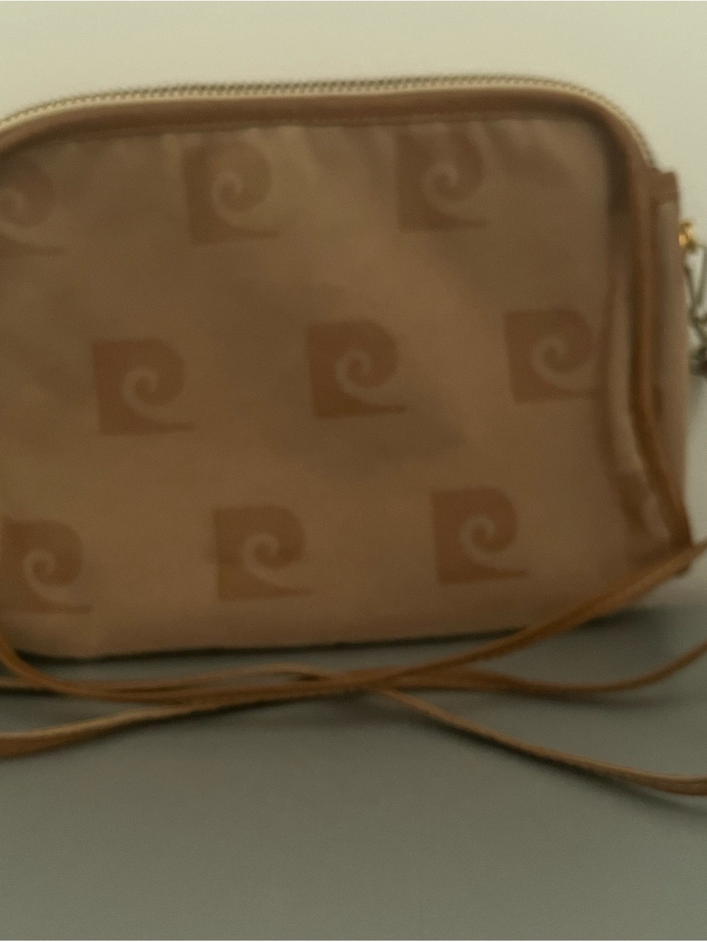 Vintage 1980s Pierre Cardin Monogram Jacquard Crossbody Bag - Beige/Tan